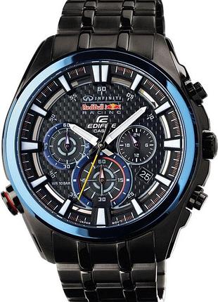Годинник чоловічий casio edifice efr-537rbk-1a red bull racing сталевий корпус водозахист 100 м чорний циферблат