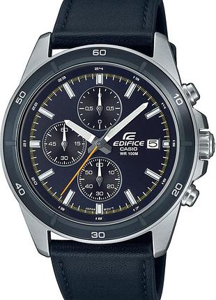 Годинник чоловічий casio edifice efr-526l-2c сталевий корпус водозахист 100 м чорний циферблат