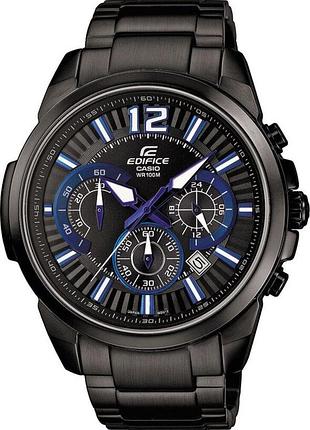 Мужские часы casio edifice efr-535bk-1a2 стальной корпус водозащита 100 м чёрный циферблат