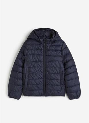 Подростковая демисезонная стеганая куртка для мальчика h&m 164 см темно-синяя (