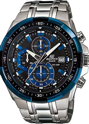 Мужские часы casio edifice efr-539d-1a2 стальной корпус водозащита 100 м чёрный циферблат