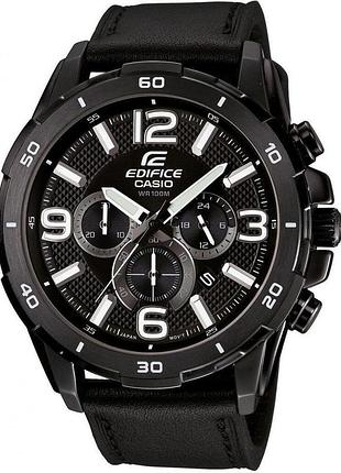 Мужские часы casio edifice efr-538l-1a стальной корпус водозащита 100 м чёрный циферблат