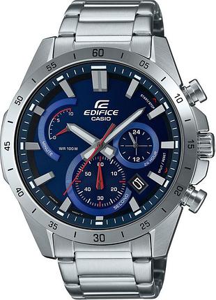 Мужские часы casio edifice efr-573d-2a стальной корпус водозащита 100 м синий циферблат