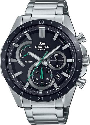 Годинник чоловічий casio edifice efr-573db-1a сталевий корпус водозахист 100 м чорний циферблат