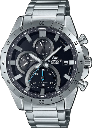 Годинник чоловічий casio edifice efr-571d-1a сталевий корпус водозахист 100 м чорний циферблат