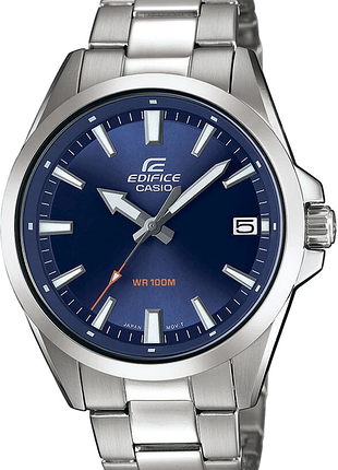 Годинник чоловічий casio edifice efv-100d-2a сталевий корпус водозахист 100 м синій циферблат