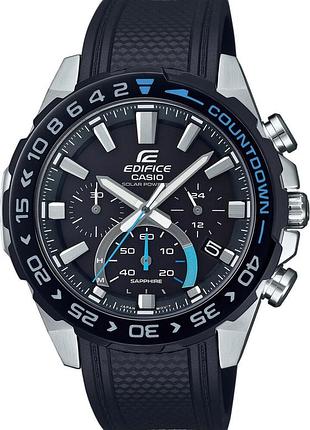 Годинник чоловічий casio edifice efs-s550pb-1a на сонячній батареї сапфірове скло сталевий корпус водозахист 100 м чорний