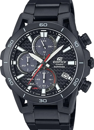 Мужские часы casio edifice efs-s640dc-1a на солнечной батарее сапфировое стекло карбоновый корпус водозащита 100 м чёрный
