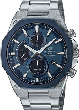 Годинник чоловічий casio edifice efs-s570db-2a на сонячній батареї сапфірове скло сталевий корпус водозахист 100 м синій циферблат