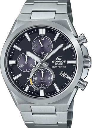 Годинник чоловічий casio edifice efs-s630d-1a на сонячній батареї сапфірове скло сталевий корпус водозахист 100 м чорний циферблат