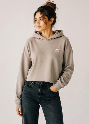 Брендовое укороченное худи tommy jeans/ hilfiger