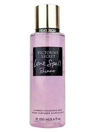 Парфюмированный спрей для тела victoria’s secret love spell shimmer, 250 мл