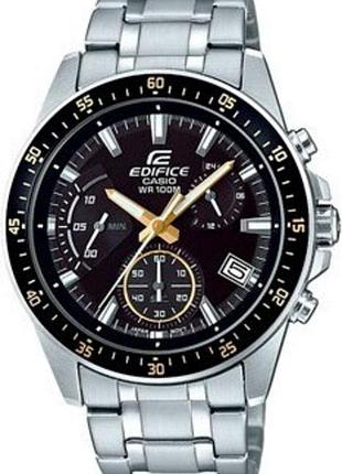 Мужские часы casio edifice efv-540d-1a9 стальной корпус водозащита 100 м чёрный циферблат