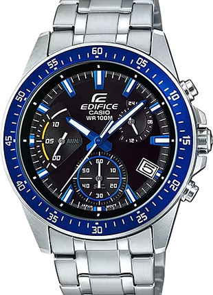 Мужские часы casio edifice efv-540d-1a2 стальной корпус водозащита 100 м чёрный циферблат