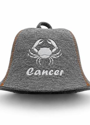 Банная шапка luxyart "cancer" натуральный войлок серый (lx-355)