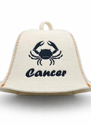 Банная шапка luxyart "cancer" натуральный войлок белый (lx-354)