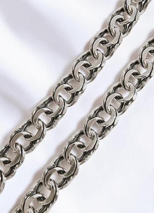 Серебряный браслет «бисмарк» с чернением (22,5см) 6007/37