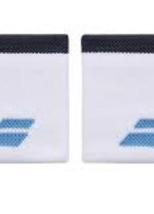 Напульсники babolat logo wristband white/drive blue
