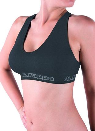 Топ спорт kappa reggiseno sporty elastico logato антрацит жін l/xl