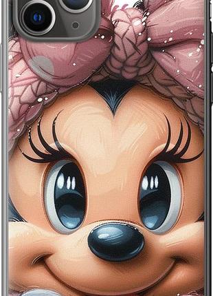 Чехол на iphone 11 pro минни маус с бантиком из пластика fch_0173744
