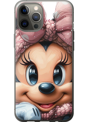Чехол на iphone 12 pro max минни маус с бантиком из пластика fch_0173748