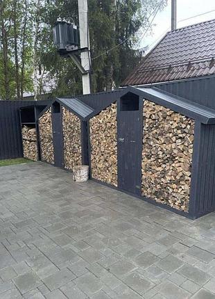 Дровник “woodhaven” серого цвета, из натурального дерева 300см*180 см*60см днд088