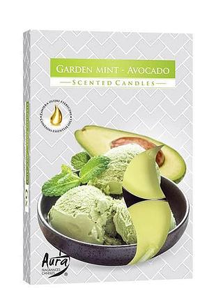 Свічка чайна ароматична таблетка garden mint-avokado 6 шт в упак p15-353