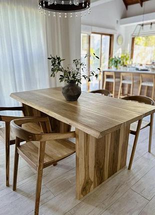 Кухонный стол из натурального дерева (яень) “natural home” покрыт маслом воском, 150см*75 см*80 см сод783