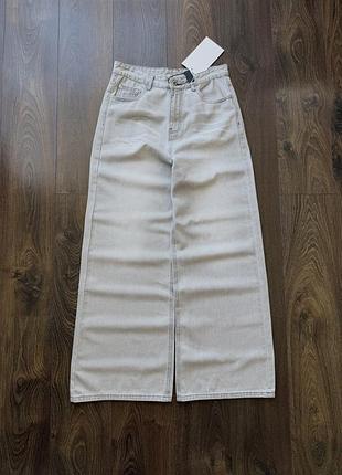 Широкие джинсы белые штаны джинсовые с потертостями baggy бегги washed y2k sk8