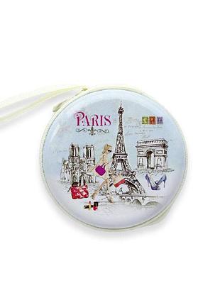 Жерстяна коробочка-брелок 3х7,2 см paris блакитна