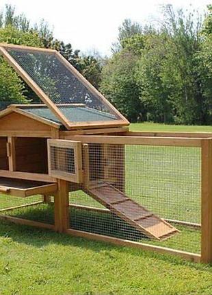 Курник з натурального дерева , ecochick farm покритий безбарвним масло воском 300см*150 см *100 см ккд089