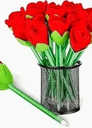 Ручка кулькова троянда ,тканинна з пелюстками 412456