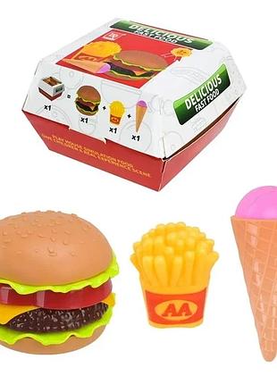 Набір продуктів гамбургер розібраний delicious fast food 185-91 10*10*6,5 см