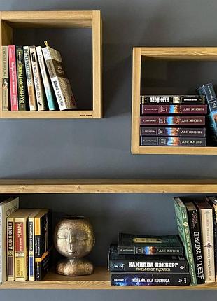 Модульні полички 3 шт з натурального дерева (сосна) livingwood shelves покриті масло-воском пндд 055