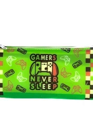 Пенал силіконовий зелений games never sleep 1412145
