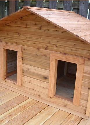 Дерев’яна будка для собаки “comfort wood” ручної роботи бтд024