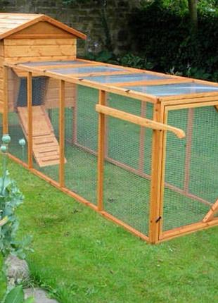 Курник з натурального дерева woodland hen shelter ,покритий безбарвним масло воском 400см*150 см *100 см ккд092