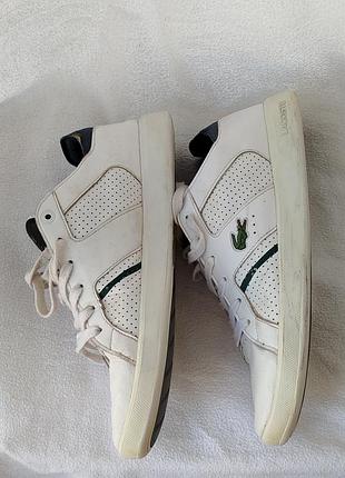 Lacoste.чоловічі білі шкіряні кросівки.