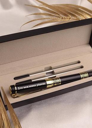 Подарочный набор ручка "black gold" в коробке с именной гравировкой
