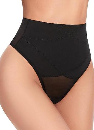 Трусики-стринги с широким фиксирующим поясом, черный l