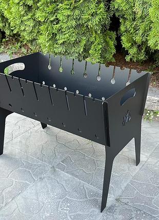 Разборной двухуровневый мангал походный на 8 шампуров 2мм
