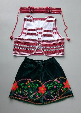 Детский комплект вышит украиночка, 3-4 года.