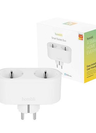 Hombli smart socket duo eu – двойная интеллектуальная розетка wi-fi с мониторингом энергопотребления | голосовое управление (совме