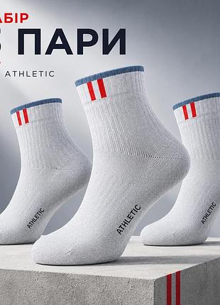 Мужские носки лео атлетик спорт, набор 3 пары, серого цвета 44-46