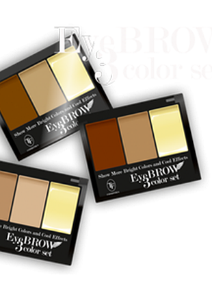 Eyebrow 3 color set tf тени для бровей+гель для фиксации