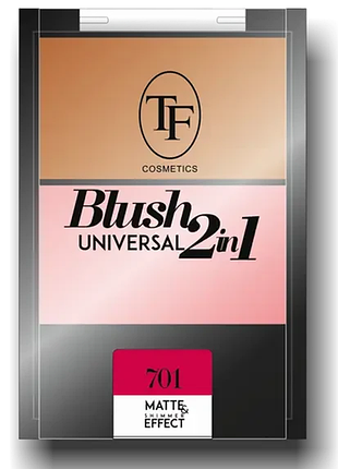 Двухцветные компактные румяна с матовым и шиммером эффектом tf blush 2in1 701
