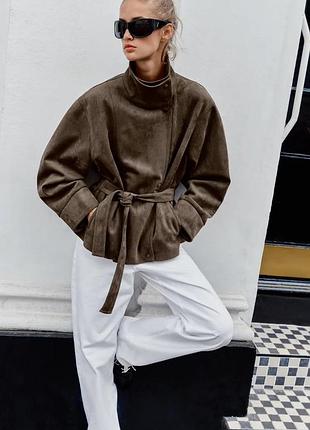 Куртка жіноча коричнева замшева zara new