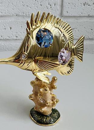 Фигурка с камнями swarovski рыбка-барбус 9,5 см 160054