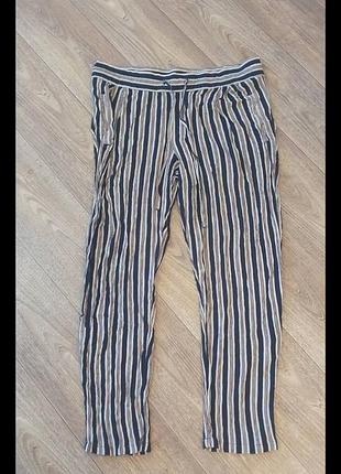 Легкие летние брюки в полоску m&amp;s collection (marks &amp; spencer), размер 14