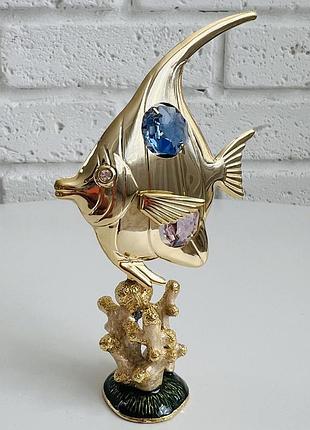 Фигурка с камнями swarovski рыбка-луна 12 см 160053
